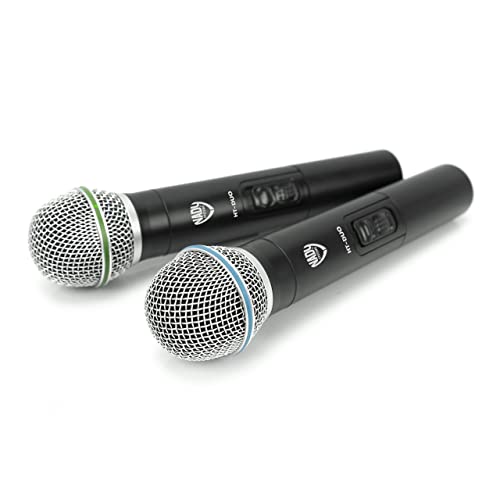 Nady DKW DUO HT B/D VHF Dual Wireless Handheld Microphone System – includes 2 microphones, AC adapter and audio cable – Easy setup – Karaoke, performance, presentation, public address - Image 4