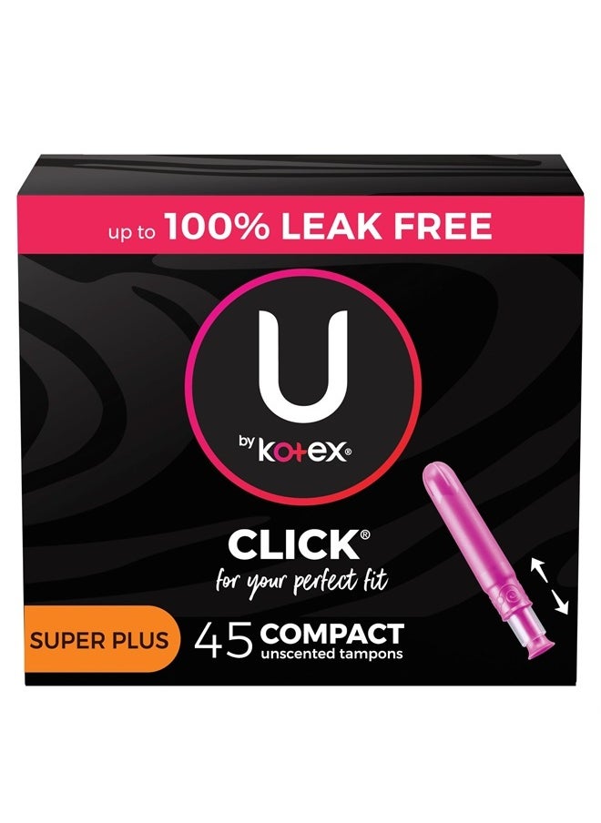 U by Kotex - Click Compact Tampons Super Plus Absorbency Unscented, 45 Count - Image 1