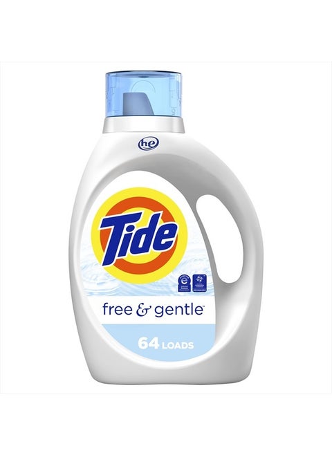 Free & Gentle Laundry Detergent Liquid Soap, HE Compatible 64 Loads, 92 fl oz