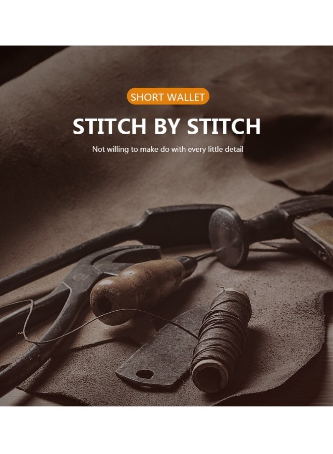 جيانغ بي أو محفظة رجالية قصيرة جديدة من جلد البولي يوريثان - محفظة نقود صغيرة وحامل بطاقات، محفظة ثنائية الطي متعددة الاستخدامات للاستخدام اليومي وللبيع بالجملة عبر الحدود - Image 4