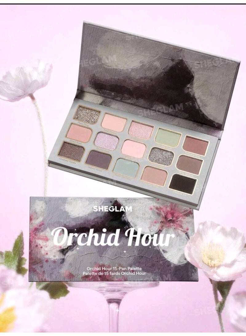 SHEGLAM 15-Pan Palette Brand Beauty Makeup Face Paint Cosmetic For Women Girls Perfect For Spring Summer Ideal For Y2K Fancy Fashion Suitable For Birthday Mother'S Day Gift Rave Party Ready Best Color Orchid Hour - Image 1