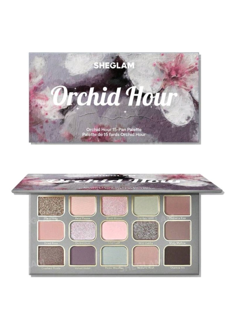 SHEGLAM 15-Pan Palette Brand Beauty Makeup Face Paint Cosmetic For Women Girls Perfect For Spring Summer Ideal For Y2K Fancy Fashion Suitable For Birthday Mother'S Day Gift Rave Party Ready Best Color Orchid Hour - Image 5