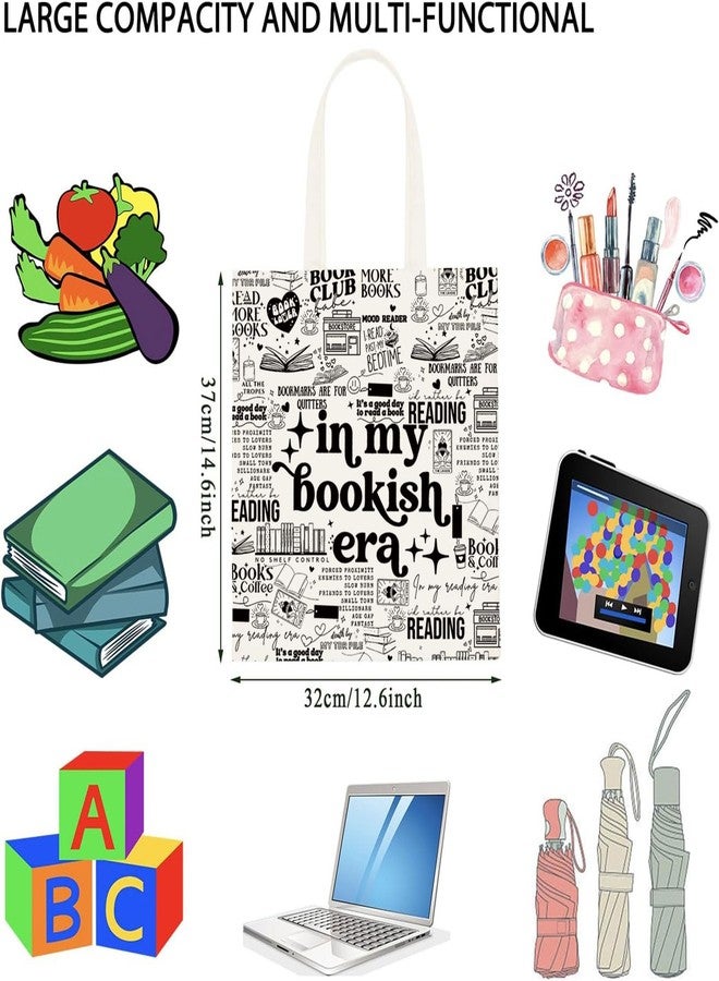 WCGXKO Reading Lover Gift In My Bookish Era Tote Bag Bookworm Reader Gift Book Club Grocery Bag (Bookish Era -T) - Image 2