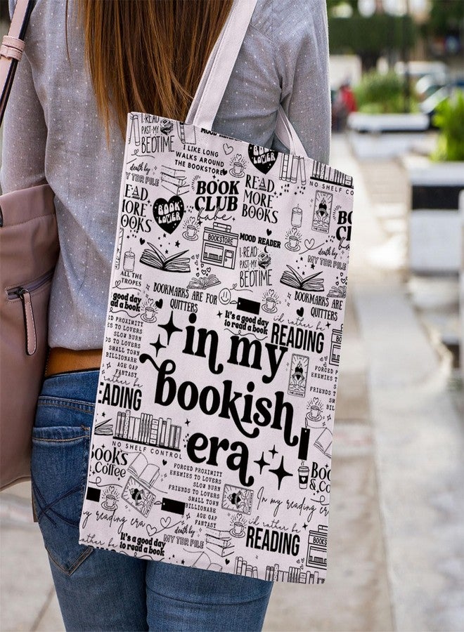 WCGXKO Reading Lover Gift In My Bookish Era Tote Bag Bookworm Reader Gift Book Club Grocery Bag (Bookish Era -T) - Image 5