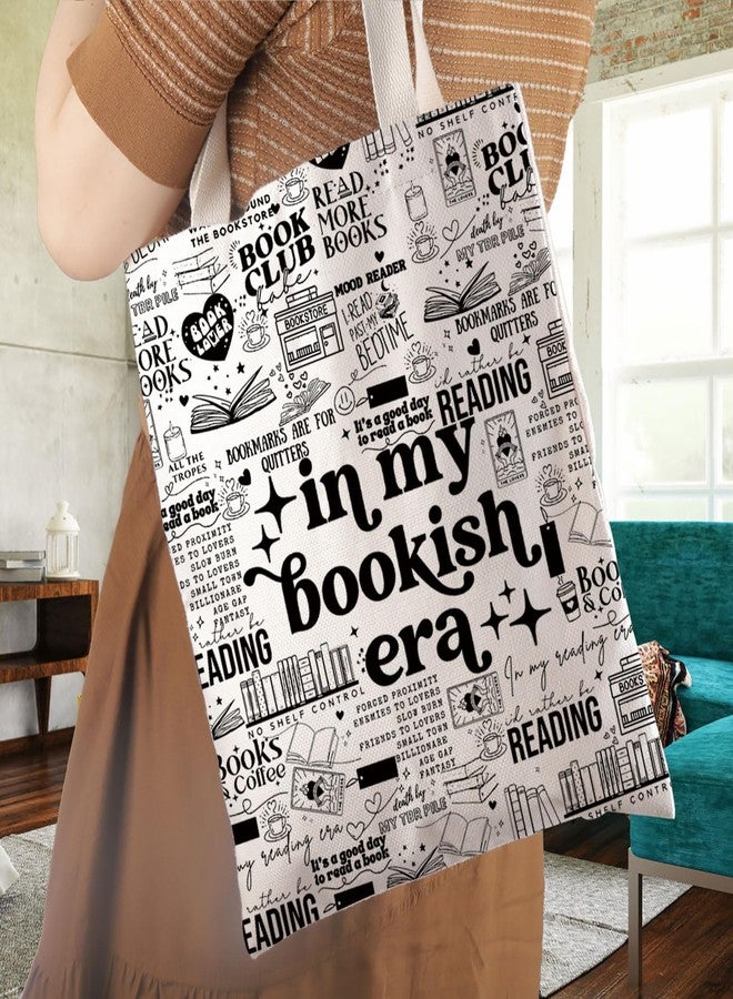 WCGXKO Reading Lover Gift In My Bookish Era Tote Bag Bookworm Reader Gift Book Club Grocery Bag (Bookish Era -T) - Image 3
