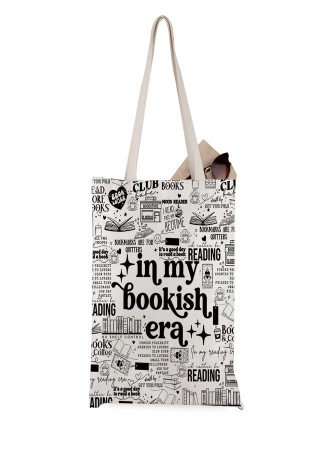 WCGXKO Reading Lover Gift In My Bookish Era Tote Bag Bookworm Reader Gift Book Club Grocery Bag (Bookish Era -T) - Image 1