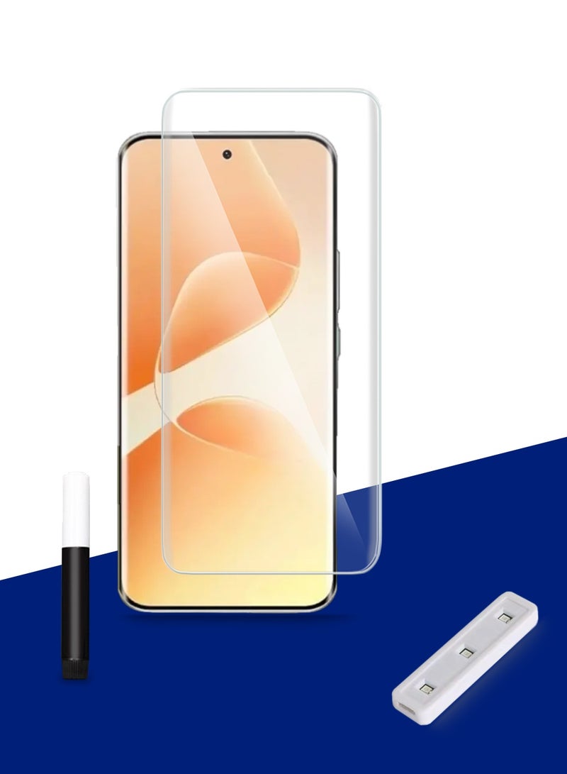 Wtech Infinix Hot 60 Pro+ 2025 Premium Curved Edges UV Full Glue Full Cover Tempered Glass Screen Protector (MSGUCN) - Clear - Image 1