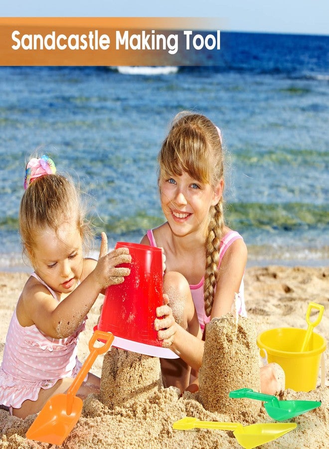 Woanger Set of 36 Beach Pails, Buckets and Shovels - 5 Inch Sand Play Set - Colorful Plastic Beach Buckets - Sand Castle Kit for Boys and Girls Birthday Party Favor - Image 3