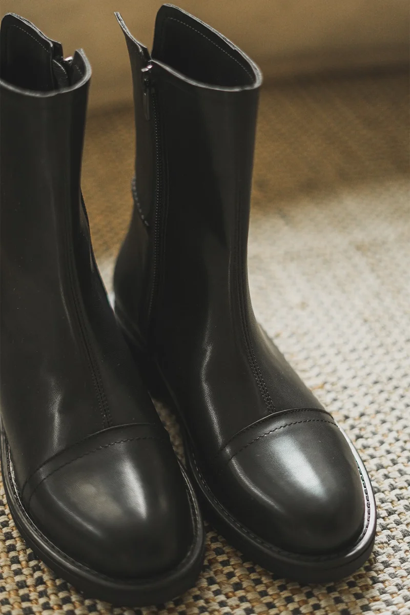 MARJIN Margin Women's Stitch Detailed Casual Boots Armus