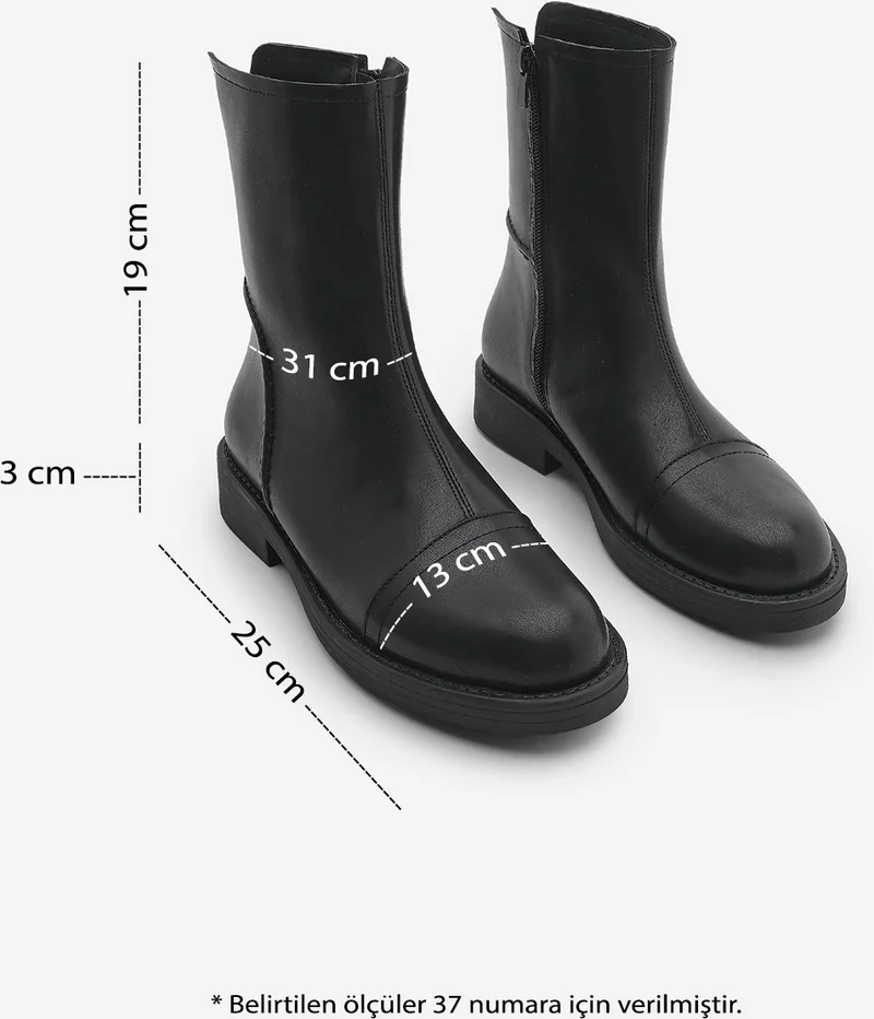 MARJIN Margin Women's Stitch Detailed Casual Boots Armus