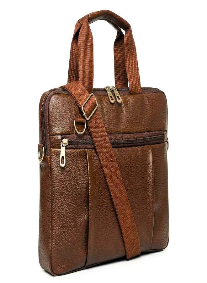 XIKKART Laptop Bag for Men & Women, Office & Business Use | Fits Up to 15.6 Inch Laptop | Padded Compartment, Adjustable Strap, Multiple Organisers | Formal Casual Unisex Shoulder Bag for Work (Brown) - Image 1
