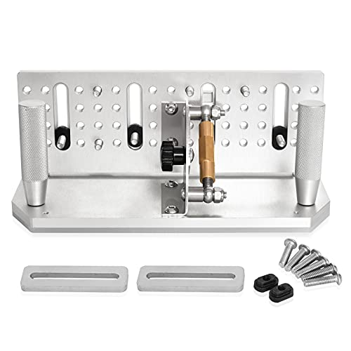 OneChoi Belt Grinder Knife Jig, 9-3/4’’ Long Sharpening Locator Adjustable Angle -5°~ 25°, Belt Knife Sharpener Jig with Dual Press Plates,Knife Making Angle Grind Guide for Belt Sander Machine - Image 1