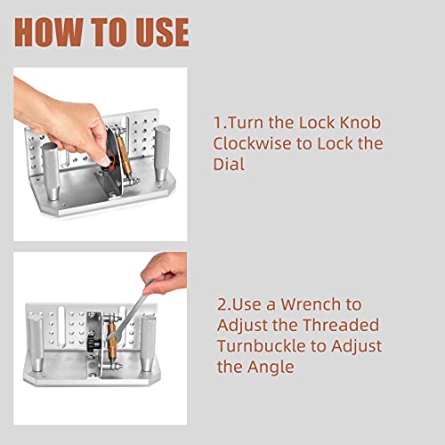 OneChoi Belt Grinder Knife Jig, 9-3/4’’ Long Sharpening Locator Adjustable Angle -5°~ 25°, Belt Knife Sharpener Jig with Dual Press Plates,Knife Making Angle Grind Guide for Belt Sander Machine - Image 5