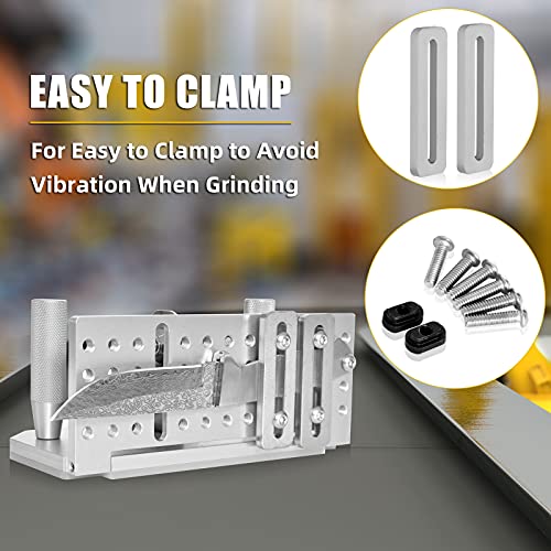 OneChoi Belt Grinder Knife Jig, 9-3/4’’ Long Sharpening Locator Adjustable Angle -5°~ 25°, Belt Knife Sharpener Jig with Dual Press Plates,Knife Making Angle Grind Guide for Belt Sander Machine - Image 3