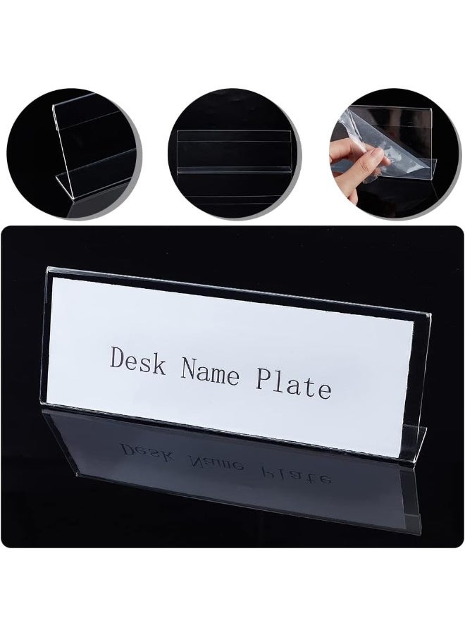 TPGP 12PCS Acrylic Name Plates for Desks with Protective Film, 21.5x7.4x3.5cm L Shape Clear Desk Sign Holder for Office, School, Wedding and Birthday Party  - Image 4
