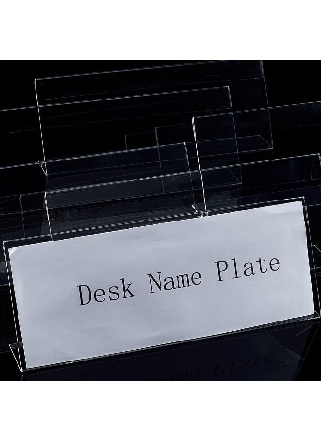 TPGP 12PCS Acrylic Name Plates for Desks with Protective Film, 21.5x7.4x3.5cm L Shape Clear Desk Sign Holder for Office, School, Wedding and Birthday Party  - Image 5