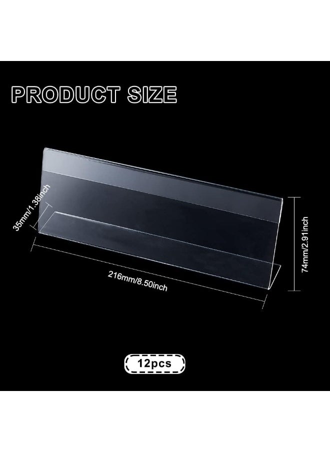 TPGP 12PCS Acrylic Name Plates for Desks with Protective Film, 21.5x7.4x3.5cm L Shape Clear Desk Sign Holder for Office, School, Wedding and Birthday Party  - Image 2