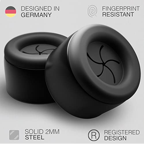 hometastic Set of 4 Premium Towel Holders for Bathroom, Kitchen and Household - Stainless Steel Tea Towel Holder - Towel Hook Round - Self-Adhesive - No Drilling (Black Matte) - Image 3