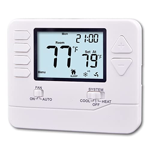 Heagstat 5-1-1 Day Programmable Thermostat for Home Conventional Single or Multistage Systems, up to 2 Heat/ 2 Cool, (with White Backlight) - Image 1