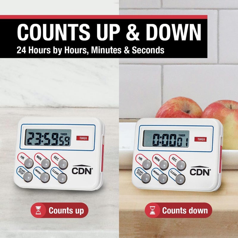 CDN Digital Timer and Clock Memory Feature, 6.8 x 4.5 x 0.9 inches, Cream - Image 4