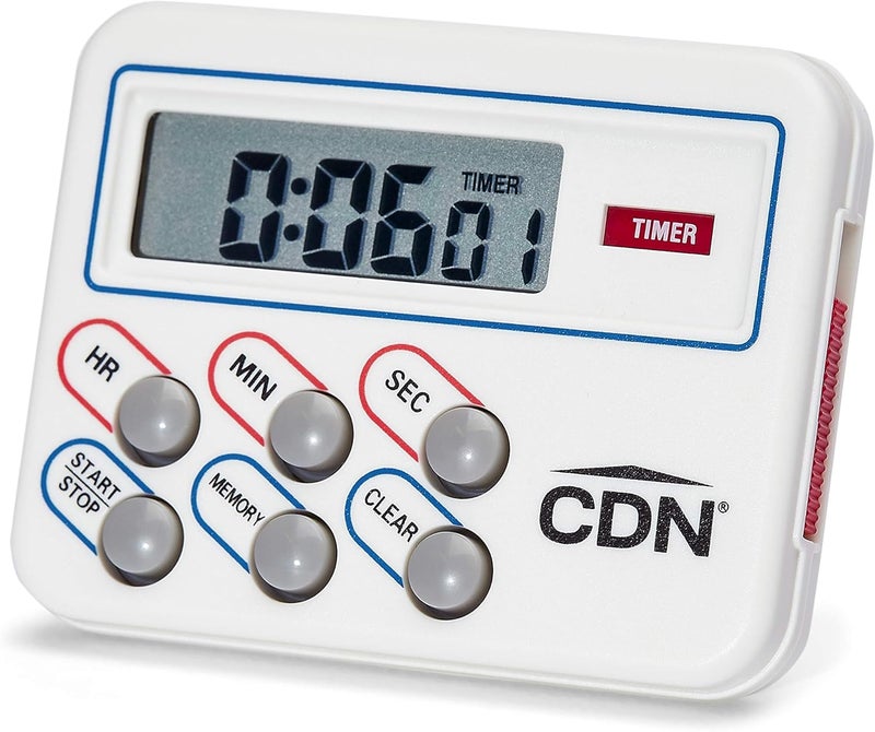 CDN Digital Timer and Clock Memory Feature, 6.8 x 4.5 x 0.9 inches, Cream - Image 1