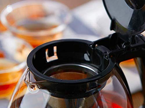 EZALLA Ezalla Heat-Resistant Glass Boutique Serving Kettle Filter Tea Coffee Pot Cooking Pot, 1Litre  - Image 3