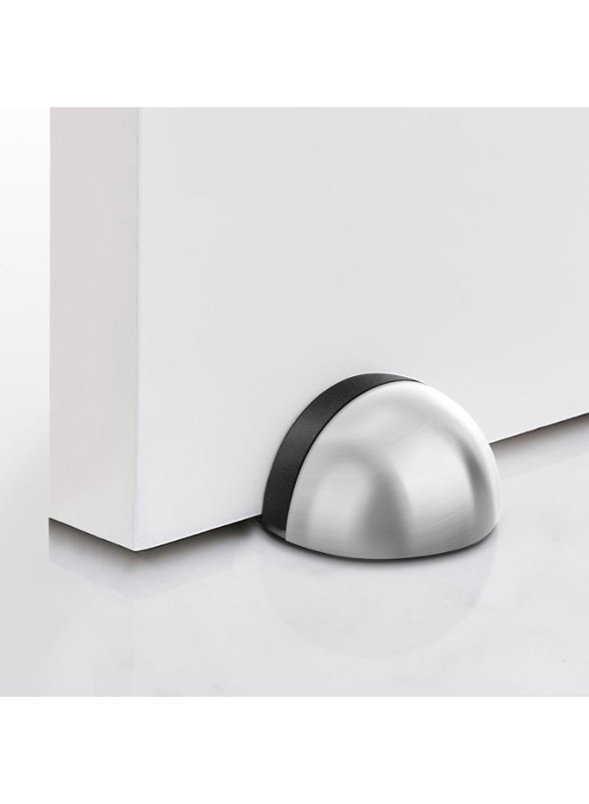 Emerald Door Stopper, Floor Door Stop Stainless Steel Adhesive Floor Mount Doorstops No Drill Rubber Door Stops Holder for Bottom of Door, Brushed Nickel, 2 Pack - Image 3