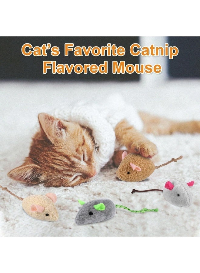Mumoo Bear 9Pcs Cat Catnip Mice Toys for Cat, Soft Mouse Toys Playing Chewing Teeth Cleaning Realistic Plush Toy for Cat Kitten - Image 4