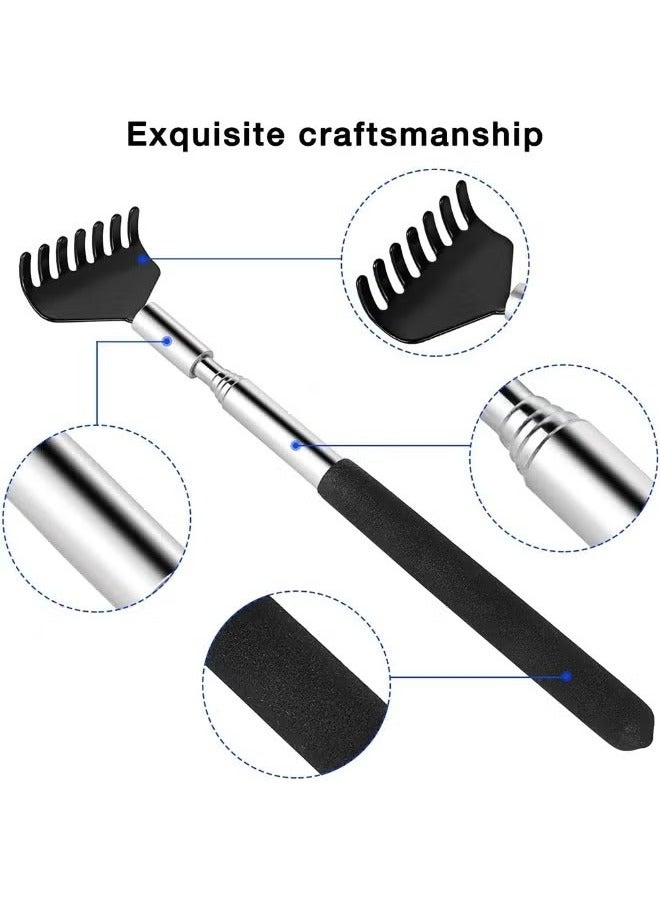 2pcs Back Scratcher, Black Portable Extendable Back for Men Women Itch Relief (7.87 to 26.77 Inch) - Image 3