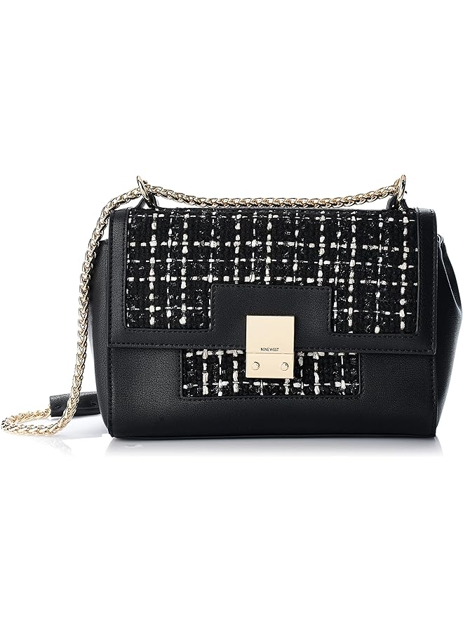 ناين ويست حقيبة كروس بودي قابلة للتحويل من خشب القيقب باللون الأسود العاجي - Image 1