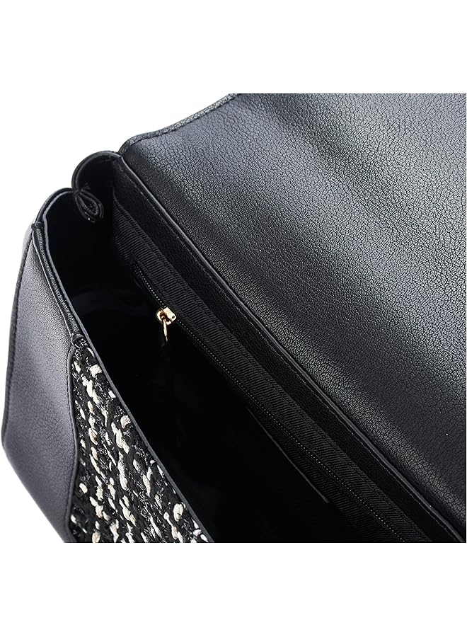 ناين ويست حقيبة كروس بودي قابلة للتحويل من خشب القيقب باللون الأسود العاجي - Image 5