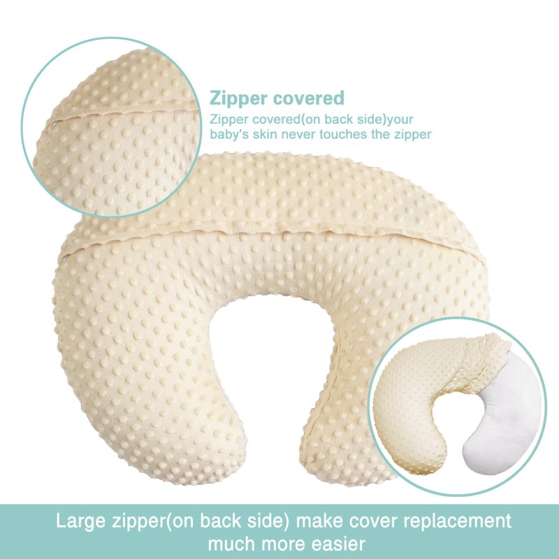 OWLOWLA Nursing Pillow Cover, Breastfeeding Pillow Slipcover Fits Nursing Pillow for Baby Boy Girl(Cream) - Image 3