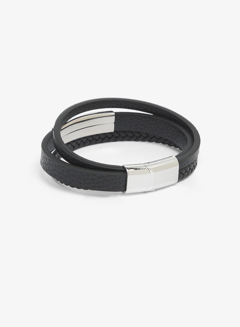 Seventy Five Multi-Layer Braided Leather Bracelet - Image 2