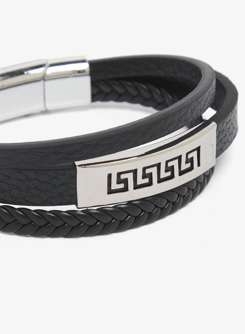 Seventy Five Multi-Layer Braided Leather Bracelet - Image 3
