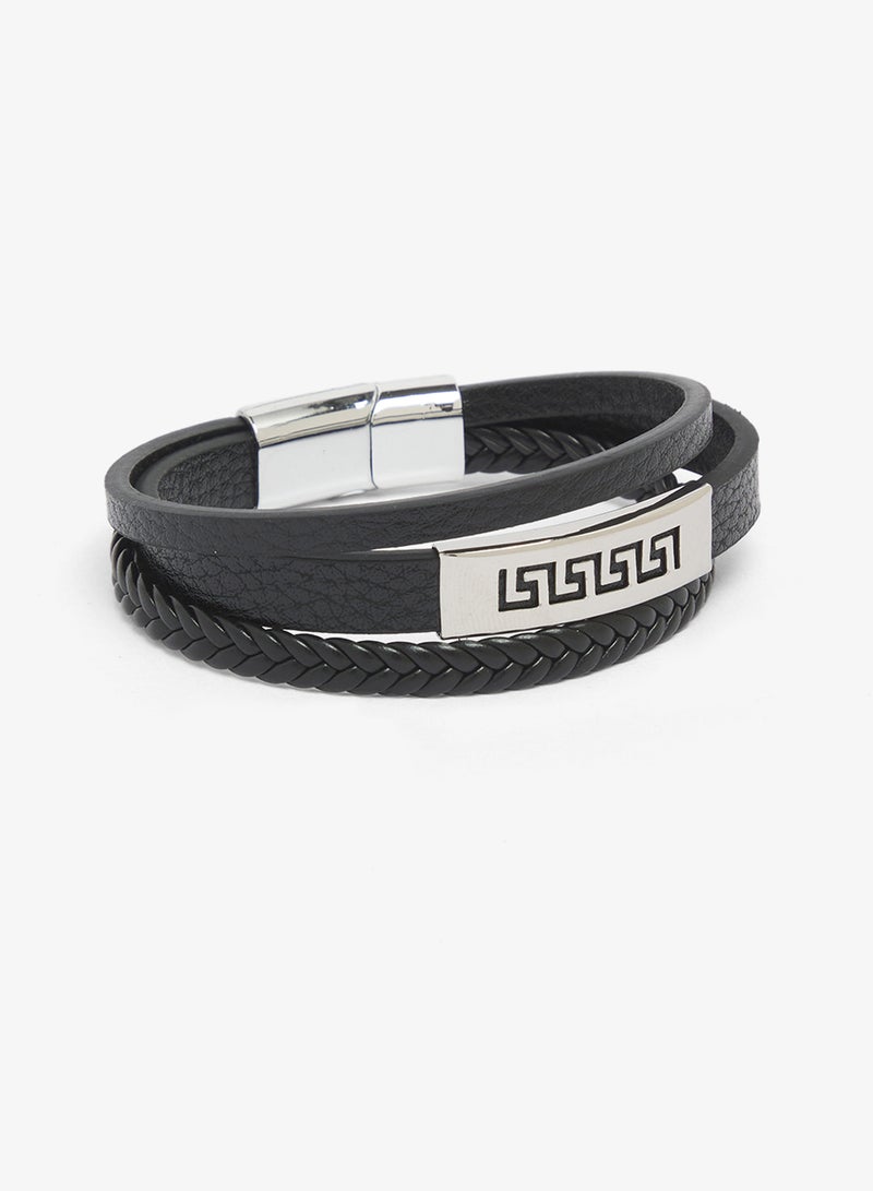 Seventy Five Multi-Layer Braided Leather Bracelet - Image 1