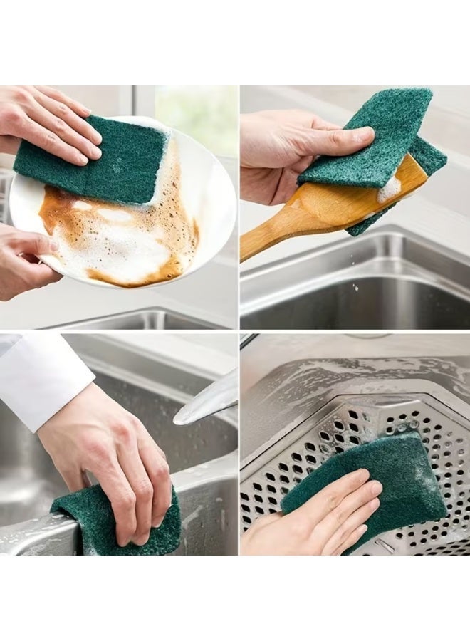 AMM Pack of 6 Green Dish Scrub Pad for Kitchen Cleaning, Heavy Scouring Pad for Dishes, Surfaces & Multipurpose Household Use - Image 3