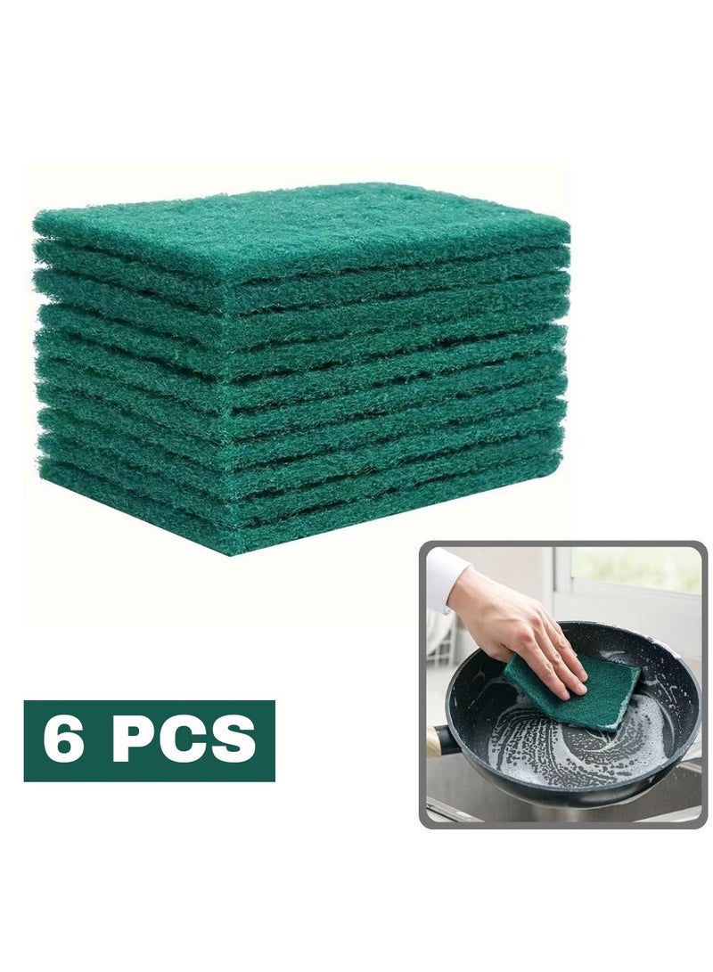 AMM Pack of 6 Green Dish Scrub Pad for Kitchen Cleaning, Heavy Scouring Pad for Dishes, Surfaces & Multipurpose Household Use - Image 1