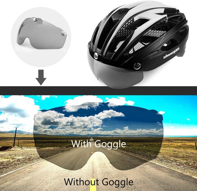 Shinmax All budget friendly options Shinmax Bicycle Helmet with LED Lighting, Bicycle Helmet with Safety Light, Magnetic Bicycle Helmet and Removable Screen Roller Visor Ski Snowboard Helmet for Men Women NR-096 Precision polished solid material - Image 4