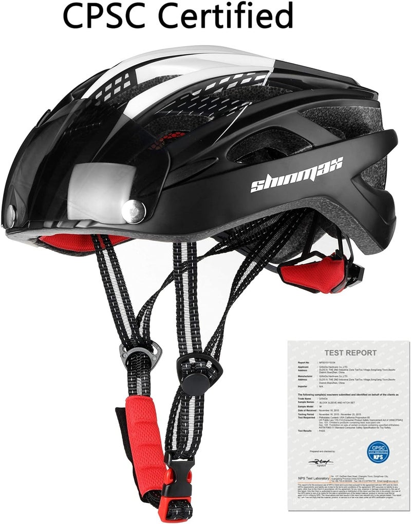 Shinmax All budget friendly options Shinmax Bicycle Helmet with LED Lighting, Bicycle Helmet with Safety Light, Magnetic Bicycle Helmet and Removable Screen Roller Visor Ski Snowboard Helmet for Men Women NR-096 Precision polished solid material - Image 3
