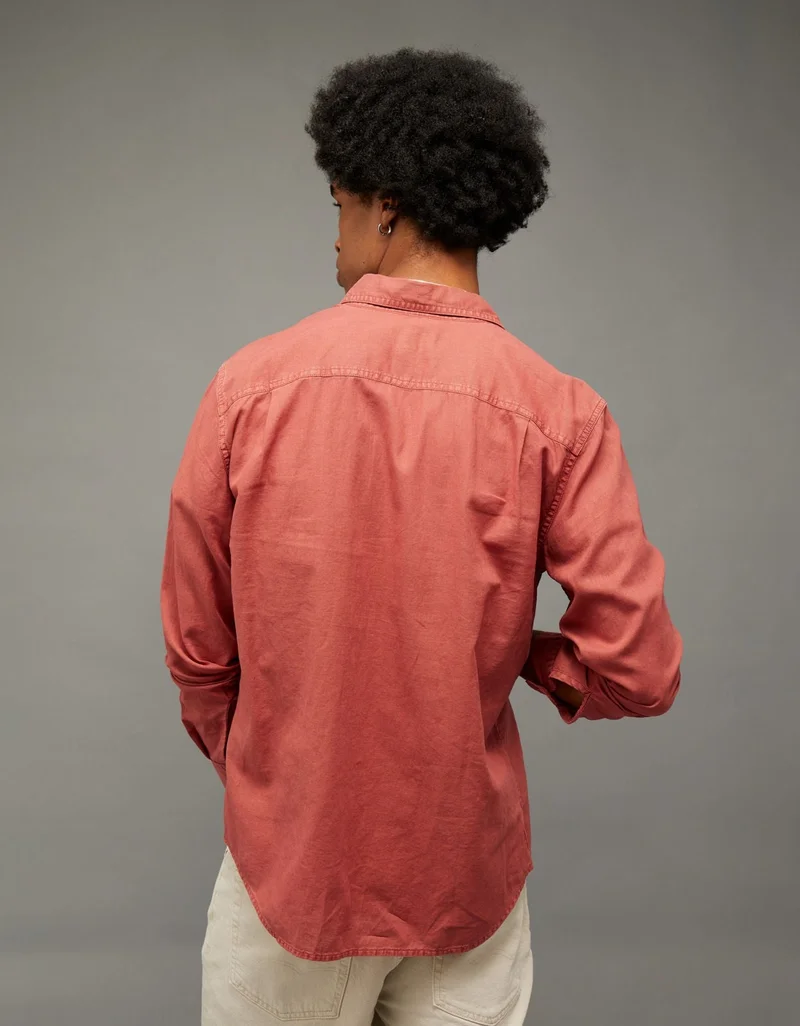American Eagle AE Everyday Button-Up Linen Shirt