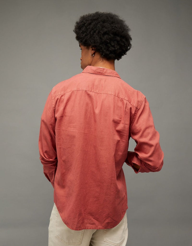 American Eagle AE Everyday Button-Up Linen Shirt - Image 2