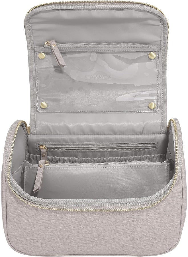 Stackers حقيبة تجميل كبيرة من ستاكرز باللون البيج - Image 1