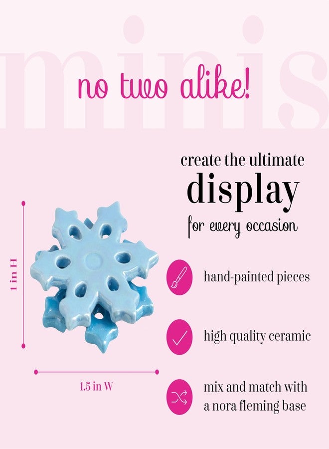 nf nora fleming Nora Fleming No Two Alike (Blue Snowflake) - Hand-Painted Ceramic Christmas Decor - Winter Minis for The Home and Office - Image 4