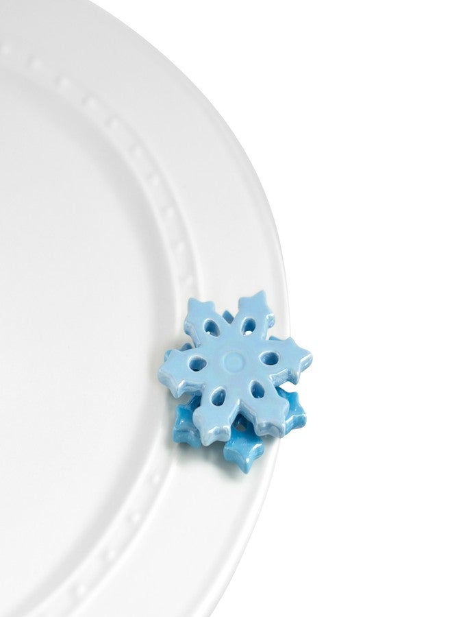 nf nora fleming Nora Fleming No Two Alike (Blue Snowflake) - Hand-Painted Ceramic Christmas Decor - Winter Minis for The Home and Office - Image 1