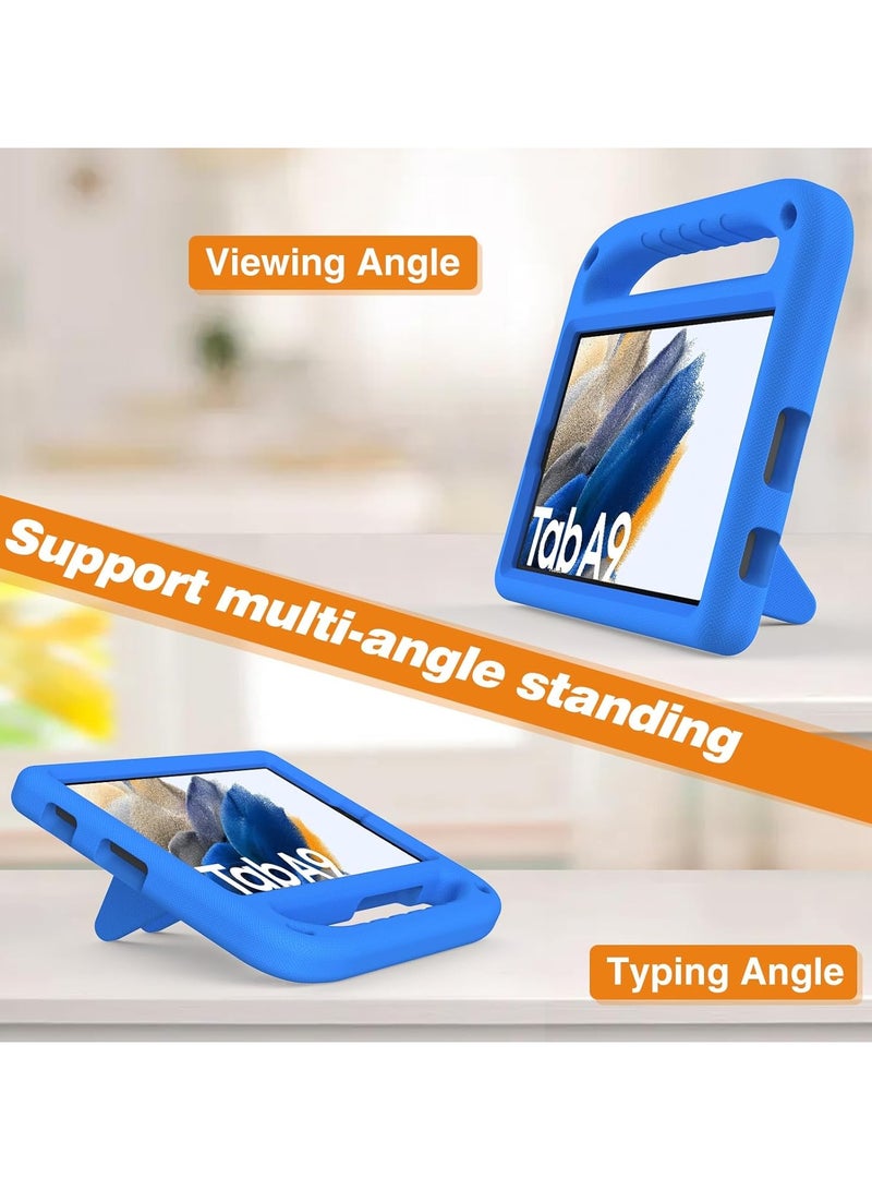 for Samsung Galaxy Tab A9（2023） SM-X110 /SM-X115 Kids Case, Lightweight EVA Kid Friendly Shockproof Protective Case,Handle Stand Heavy Duty Tablet Cover (Blue) - Image 3