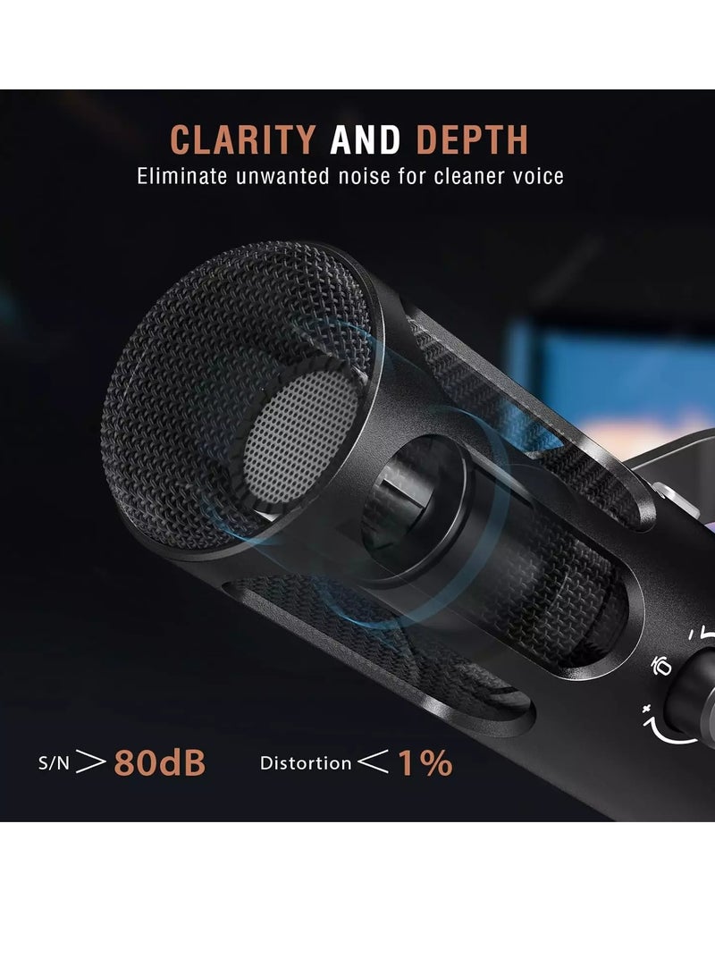 FIFINE Tank3 Dynamic Podcast Microphone XLR/USB Metal Mic with Mic Mute, Headphone Jack, Monitoring Volume Control - Image 4