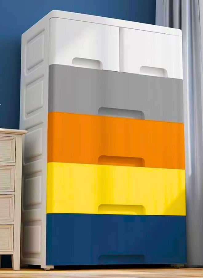 Chase Up Plastic Drawers Dresser, 5 Drawers Dressers Chests with Wheels, Storage Closet Cabinet Clothes Toys Snacks Organizer for Bedroom, Living Room, Playroom49*27 * 74.5 - Image 2