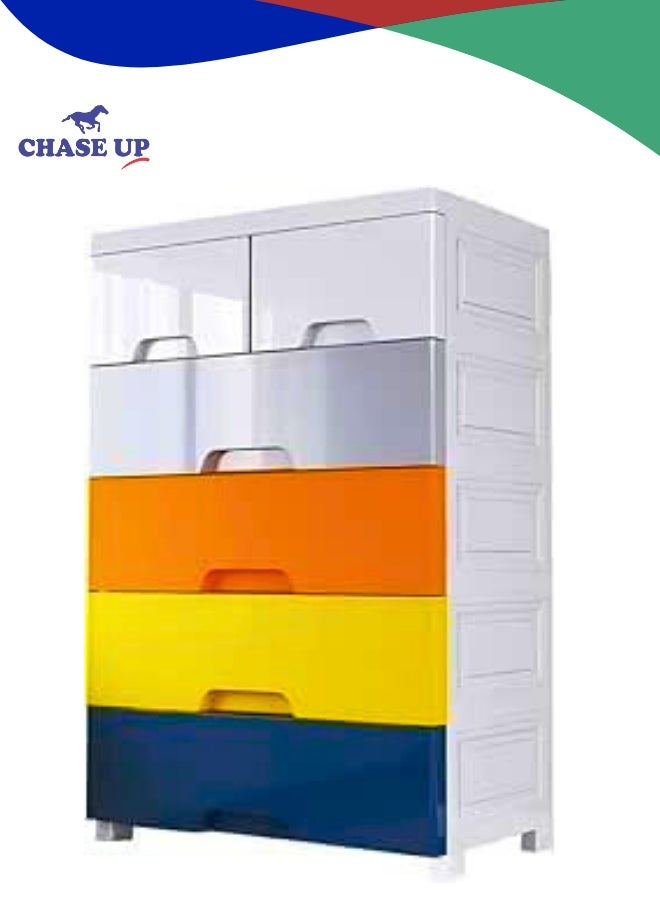 Chase Up Plastic Drawers Dresser, 5 Drawers Dressers Chests with Wheels, Storage Closet Cabinet Clothes Toys Snacks Organizer for Bedroom, Living Room, Playroom49*27 * 74.5 - Image 1