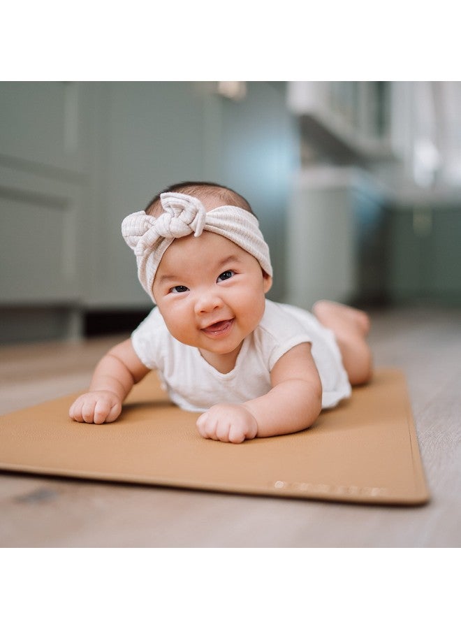 Ava + Oliver Vegan Leather Baby Changing Mat (16 X 30 in) - Multipurpose Wipeable and Portable Diaper Mat - Foldable for Travel (Tan) - Image 3