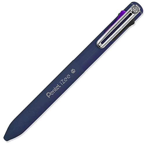 Pentel قلم حبر جاف بنتل آي زي 4 ألوان - برميل بنفسجي داكن - حبر متعدد - أسود، بنفسجي، أزرق وأخضر - قلم واحد - Image 5